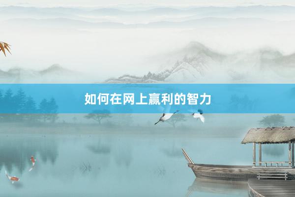 如何在网上赢利的智力